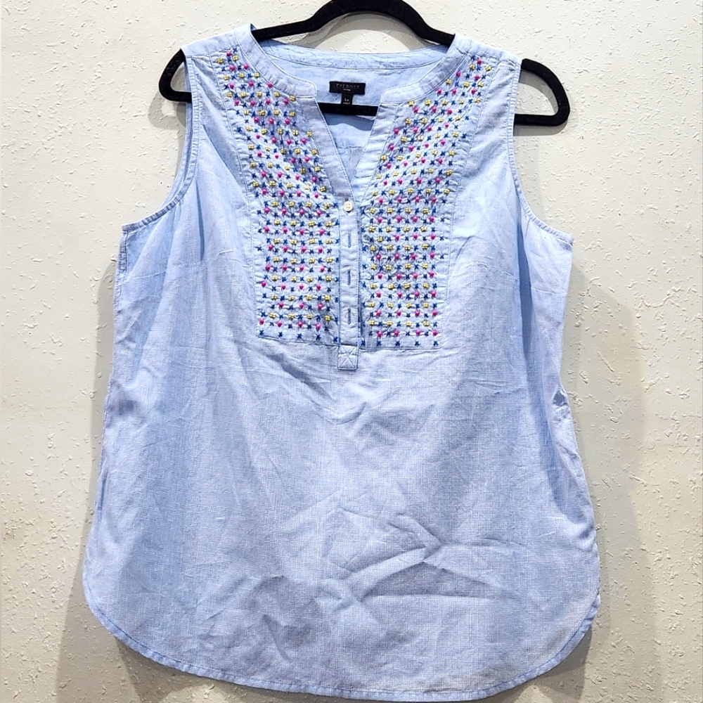 TALBOTs Sleevless blue tip